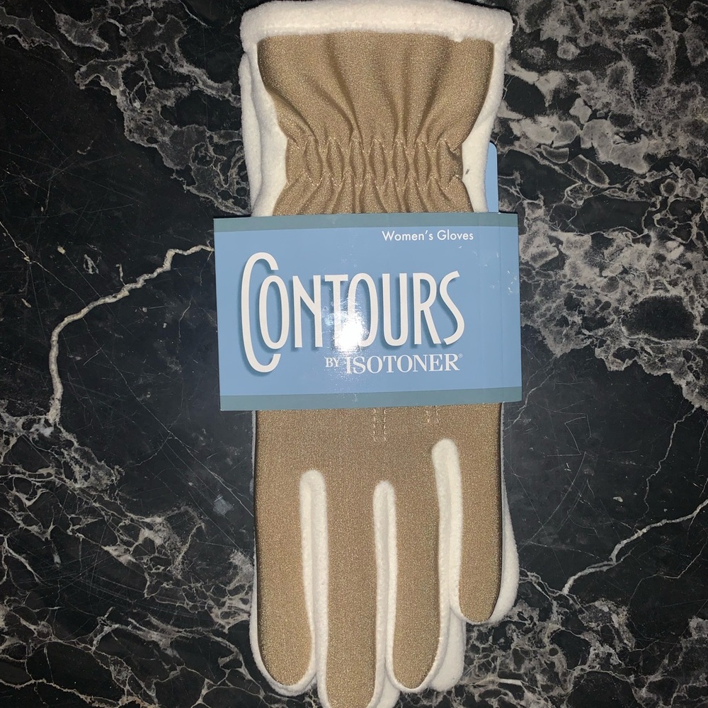 Contours by Isotoner Women's Tan and Cream Gloves